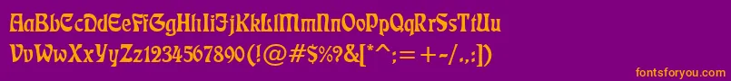 Decor6di Font – Orange Fonts on Purple Background