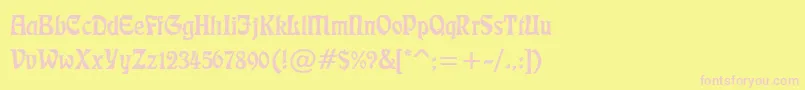 Decor6di Font – Pink Fonts on Yellow Background