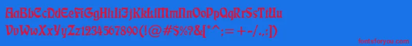 Decor6di Font – Red Fonts on Blue Background