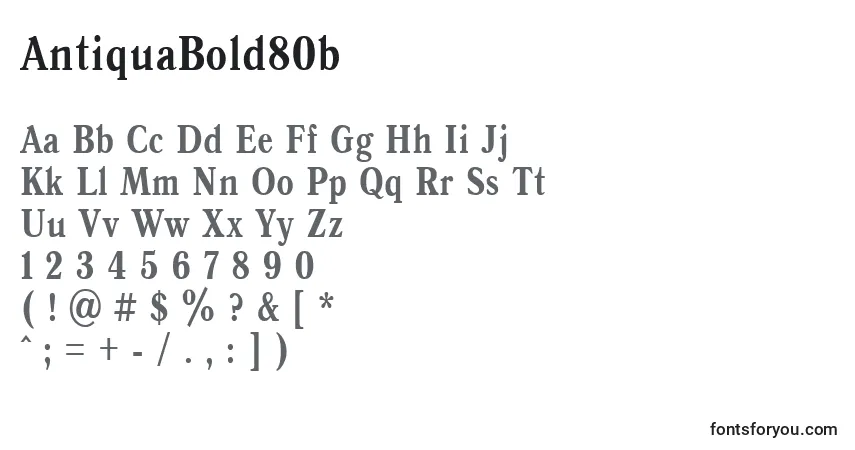 Шрифт AntiquaBold80b – алфавит, цифры, специальные символы