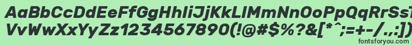 フォントRubikBolditalic – 緑の背景に黒い文字