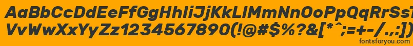 Шрифт RubikBolditalic – чёрные шрифты на оранжевом фоне