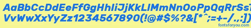 RubikBolditalic Font – Blue Fonts on Yellow Background