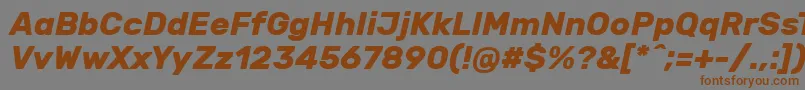 RubikBolditalic Font – Brown Fonts on Gray Background