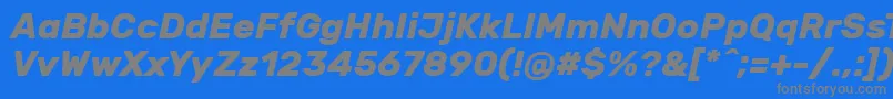 フォントRubikBolditalic – 青い背景に灰色の文字