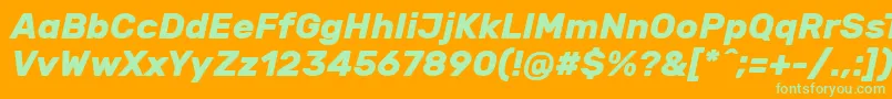 Шрифт RubikBolditalic – зелёные шрифты на оранжевом фоне