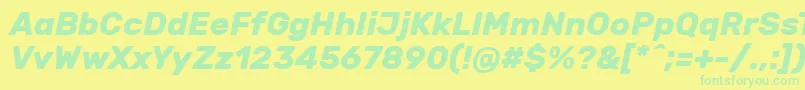 RubikBolditalic Font – Green Fonts on Yellow Background