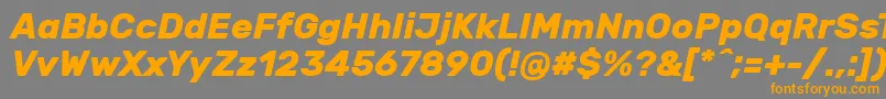 RubikBolditalic Font – Orange Fonts on Gray Background