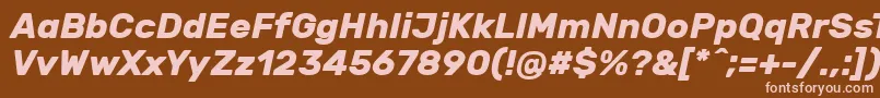 RubikBolditalic Font – Pink Fonts on Brown Background