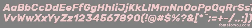 Fonte RubikBolditalic – fontes rosa em um fundo cinza