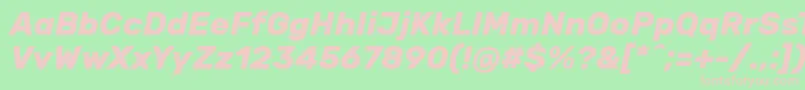 フォントRubikBolditalic – 緑の背景にピンクのフォント
