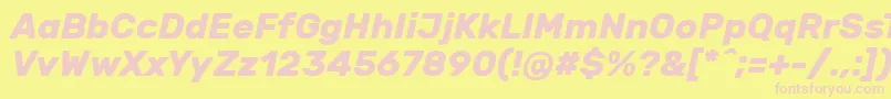 RubikBolditalic Font – Pink Fonts on Yellow Background