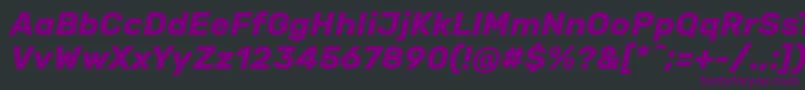 RubikBolditalic-fontti – violetit fontit mustalla taustalla