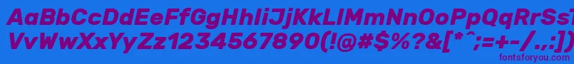 RubikBolditalic Font – Purple Fonts on Blue Background