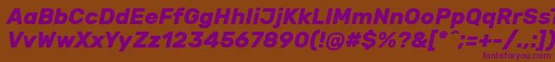 RubikBolditalic Font – Purple Fonts on Brown Background