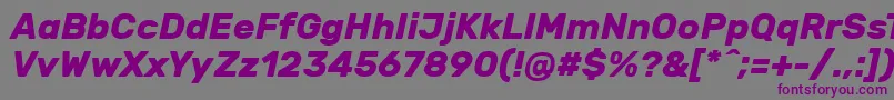 フォントRubikBolditalic – 紫色のフォント、灰色の背景