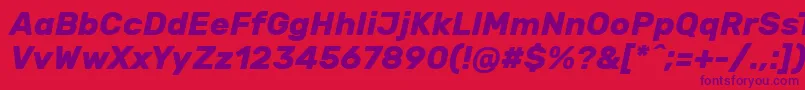 RubikBolditalic Font – Purple Fonts on Red Background