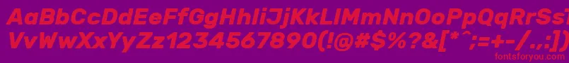 RubikBolditalic Font – Red Fonts on Purple Background