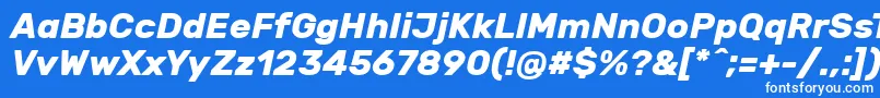 RubikBolditalic-fontti – valkoiset fontit sinisellä taustalla