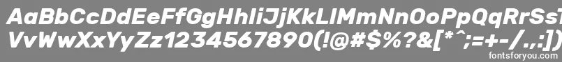 RubikBolditalic-fontti – valkoiset fontit harmaalla taustalla