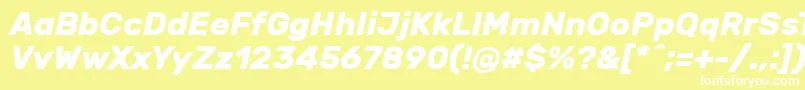 Шрифт RubikBolditalic – белые шрифты на жёлтом фоне
