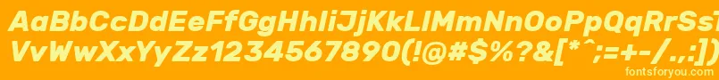 Police RubikBolditalic – polices jaunes sur fond orange