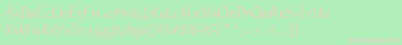 RuzickaFreehandLhRomanSmallCapsOldstyleFigures Font – Pink Fonts on Green Background