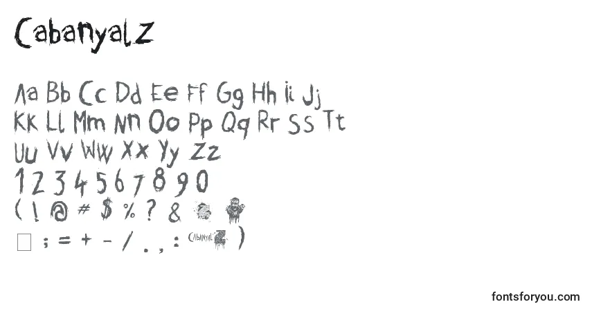 A fonte CabanyalZ – alfabeto, números, caracteres especiais