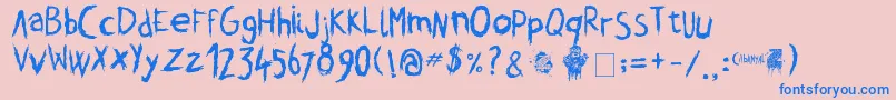 fuente CabanyalZ – Fuentes Azules Sobre Fondo Rosa