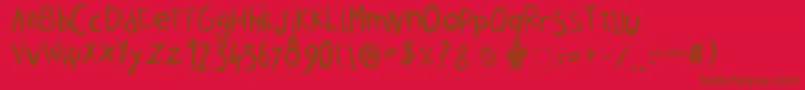 フォントCabanyalZ – 赤い背景に茶色の文字