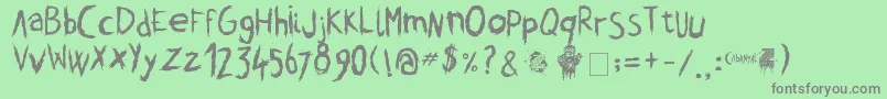 CabanyalZ Font – Gray Fonts on Green Background