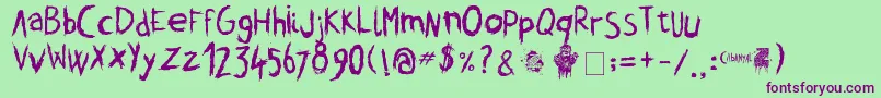 CabanyalZ Font – Purple Fonts on Green Background