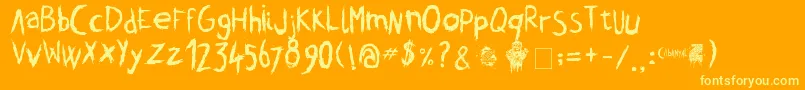 CabanyalZ Font – Yellow Fonts on Orange Background
