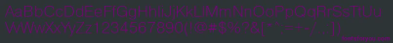 Pragmaticalightett Font – Purple Fonts on Black Background