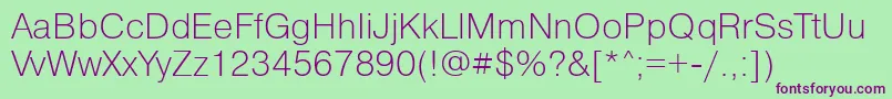 Pragmaticalightett Font – Purple Fonts on Green Background