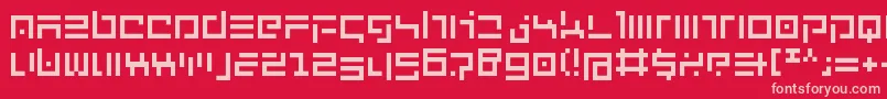 NewEnglish Font – Pink Fonts on Red Background