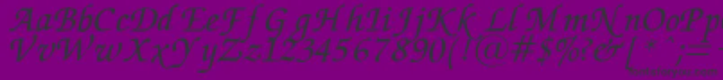 Saiba mais sobre a fonte ZapfChanceryItalic Fonte ZapfChanceryItalic – fontes pretas em um fundo violeta
