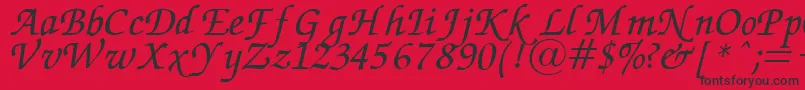 Lisätietoja ZapfChanceryItalic-fontista ZapfChanceryItalic-fontti – mustat fontit punaisella taustalla