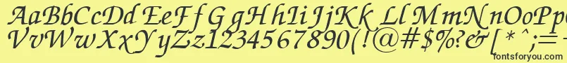 ZapfChanceryItalic Font – Black Fonts on Yellow Background