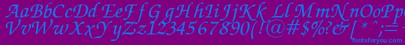 fuente ZapfChanceryItalic – Fuentes Azules Sobre Fondo Morado