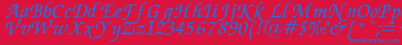 フォントZapfChanceryItalic – 赤い背景に青い文字