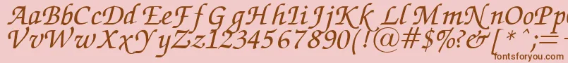 ZapfChanceryItalic Font – Brown Fonts on Pink Background