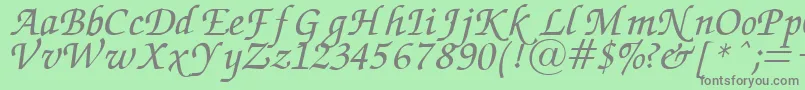Saiba mais sobre a fonte ZapfChanceryItalic Fonte ZapfChanceryItalic – fontes cinzas em um fundo verde