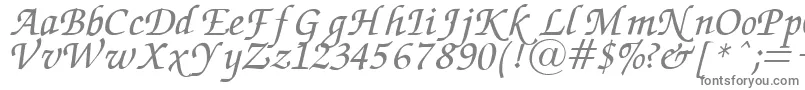 ZapfChanceryItalic-Schriftart – Graue Schriften auf weißem Hintergrund