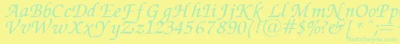 Подробнее о шрифте ZapfChanceryItalic Шрифт ZapfChanceryItalic – зелёные шрифты на жёлтом фоне