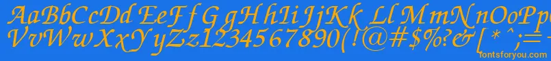 More about ZapfChanceryItalic Font ZapfChanceryItalic Font – Orange Fonts on Blue Background