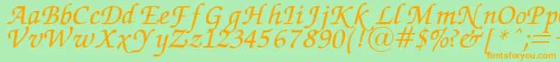 fuente ZapfChanceryItalic – Fuentes Naranjas Sobre Fondo Verde