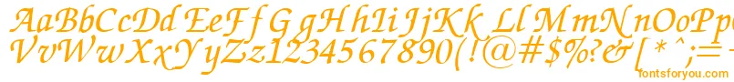 ZapfChanceryItalic Font – Orange Fonts on White Background