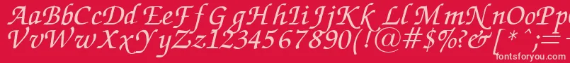 fuente ZapfChanceryItalic – Fuentes Rosadas Sobre Fondo Rojo