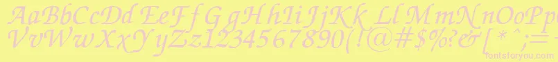 fuente ZapfChanceryItalic – Fuentes Rosadas Sobre Fondo Amarillo